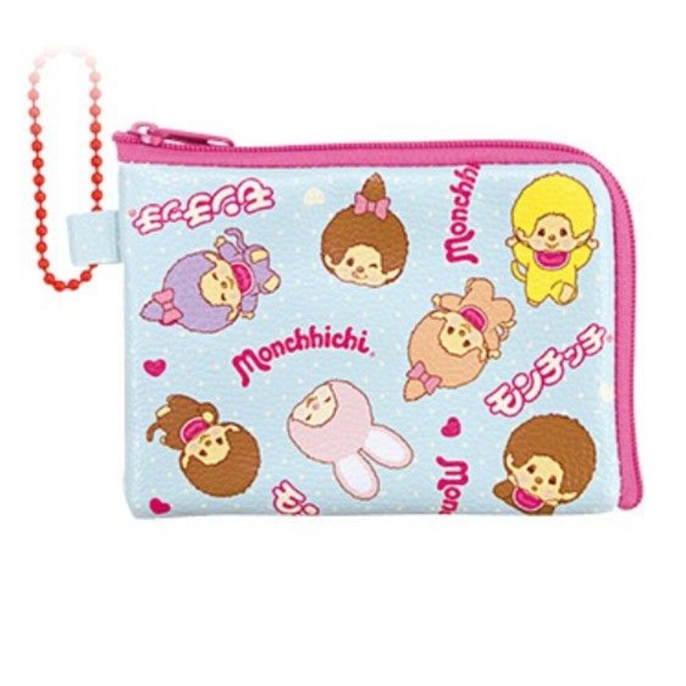 Monchhichi BLUE Buss pass / card pouch / wallet keychain